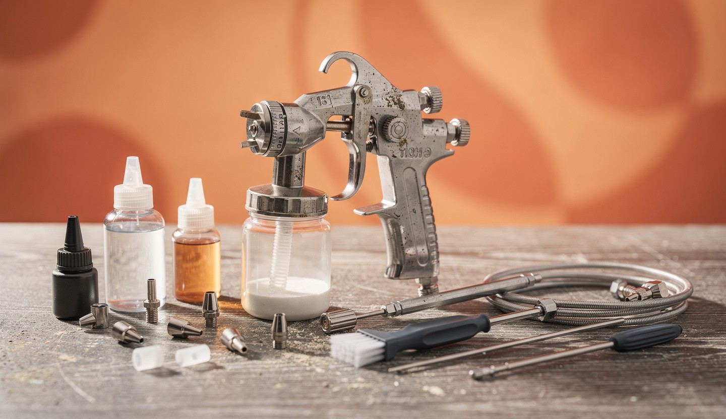 Mini pistolet à peinture : réglages, diluants et nettoyage selon le support