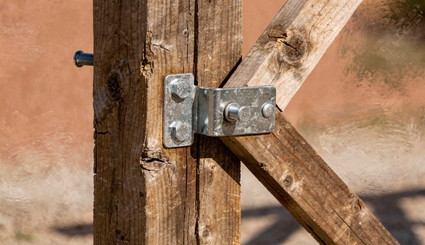 Poteau et jambe de force : assemblage et mise en place d&amp;#039;un portail battant