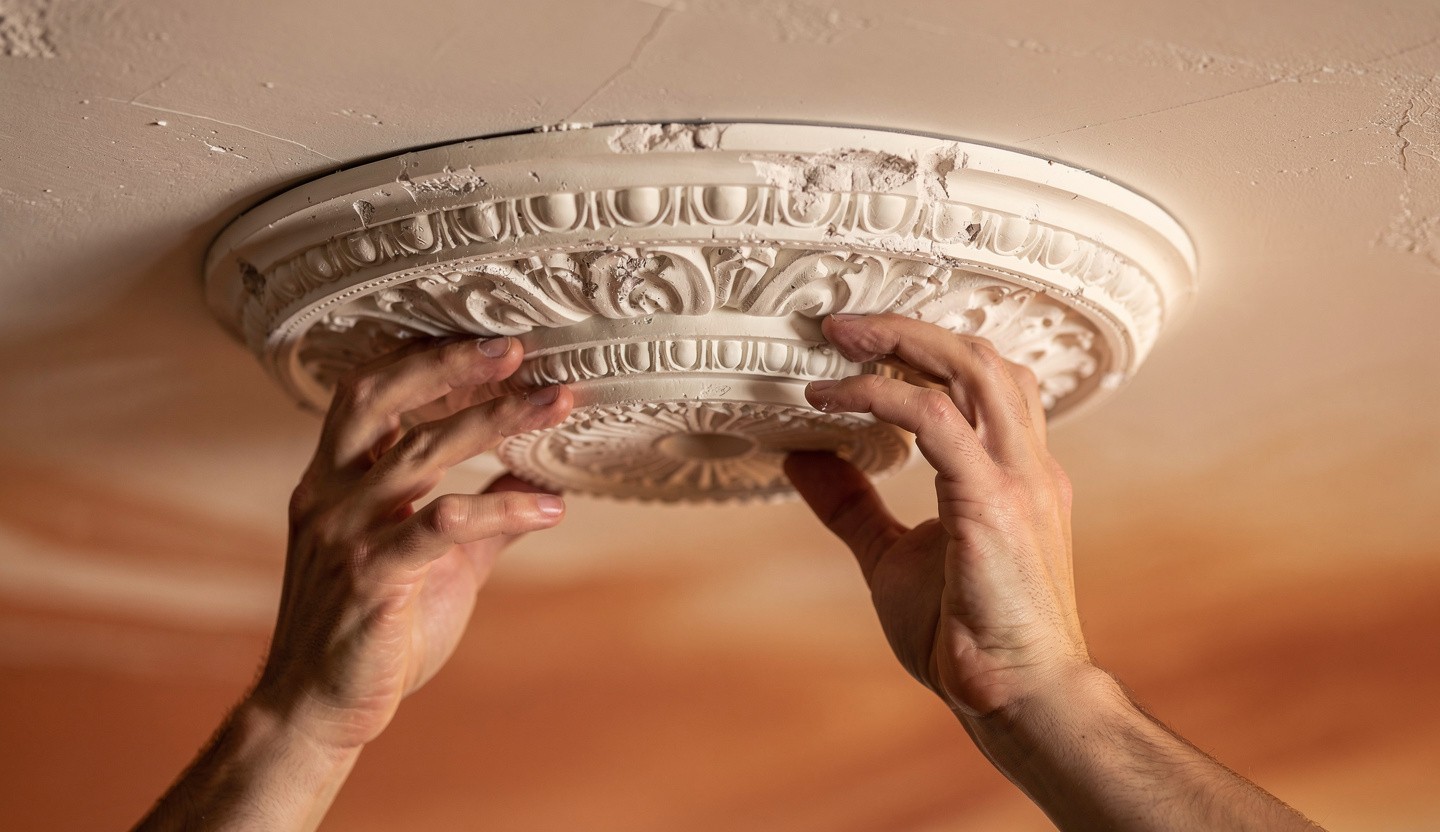 Rosace de plafond moderne : poser et coller une rosace décorative