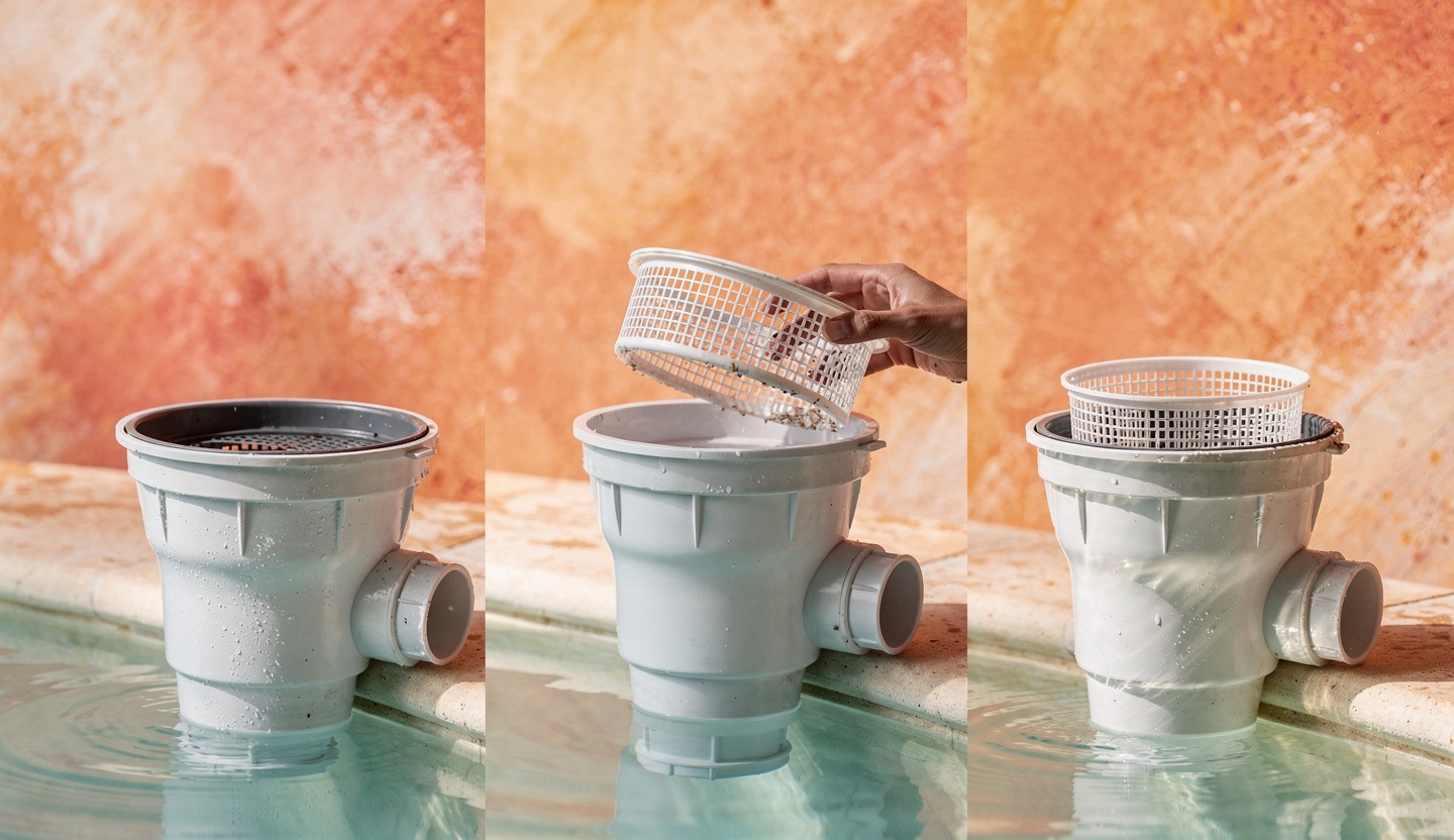 Skimmer piscine : installation, nettoyage et remplacement du panier